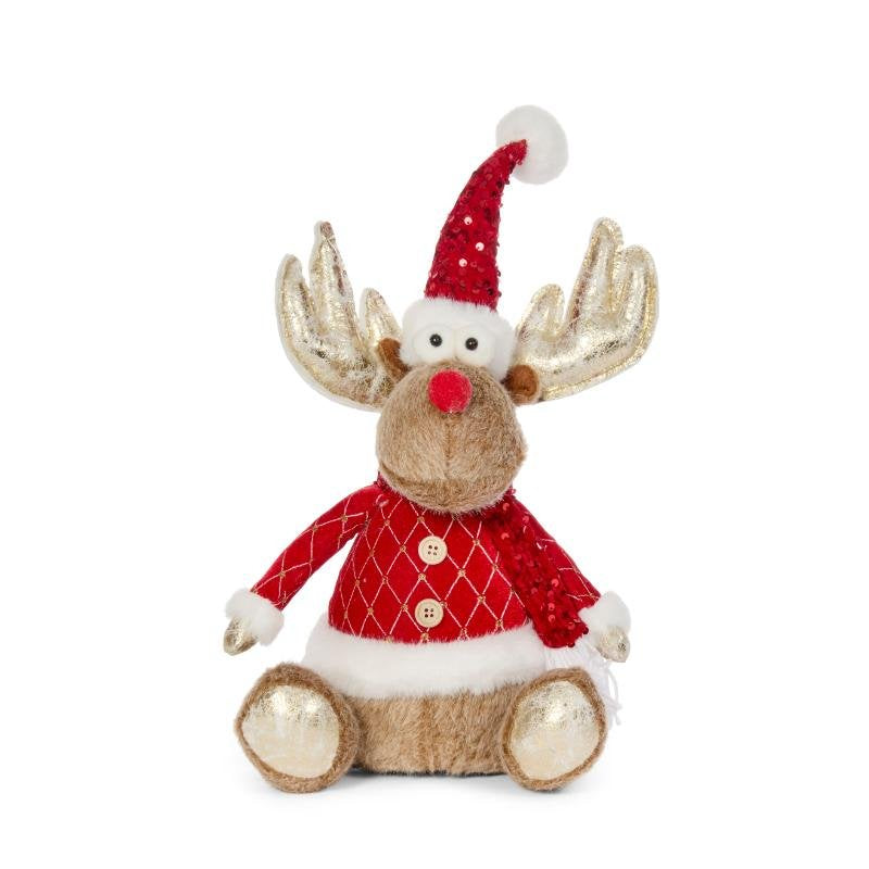 Three Kings 45cm Golden Dancer Reindeer Plush Ornament