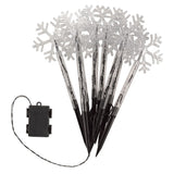 Three Kings 8 Warm White LED Snow Décor Stakes
