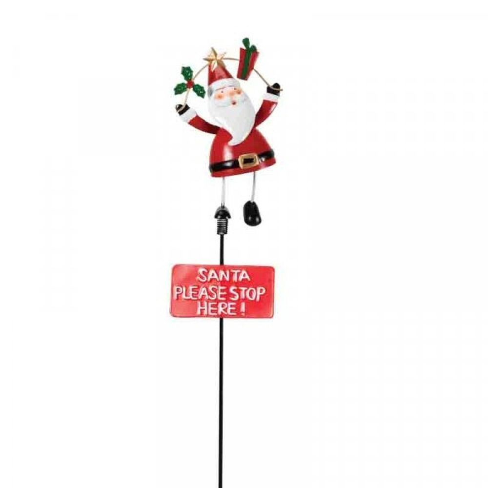 Three Kings 80cm 'Santa Stop Here' Santa Claus Stake