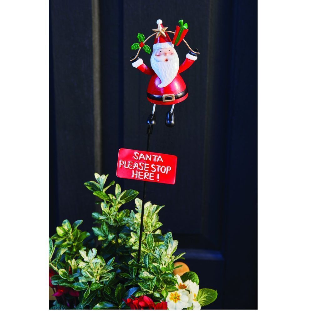 Three Kings 80cm 'Santa Stop Here' Santa Claus Stake