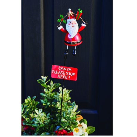 Three Kings 80cm 'Santa Stop Here' Santa Claus Stake