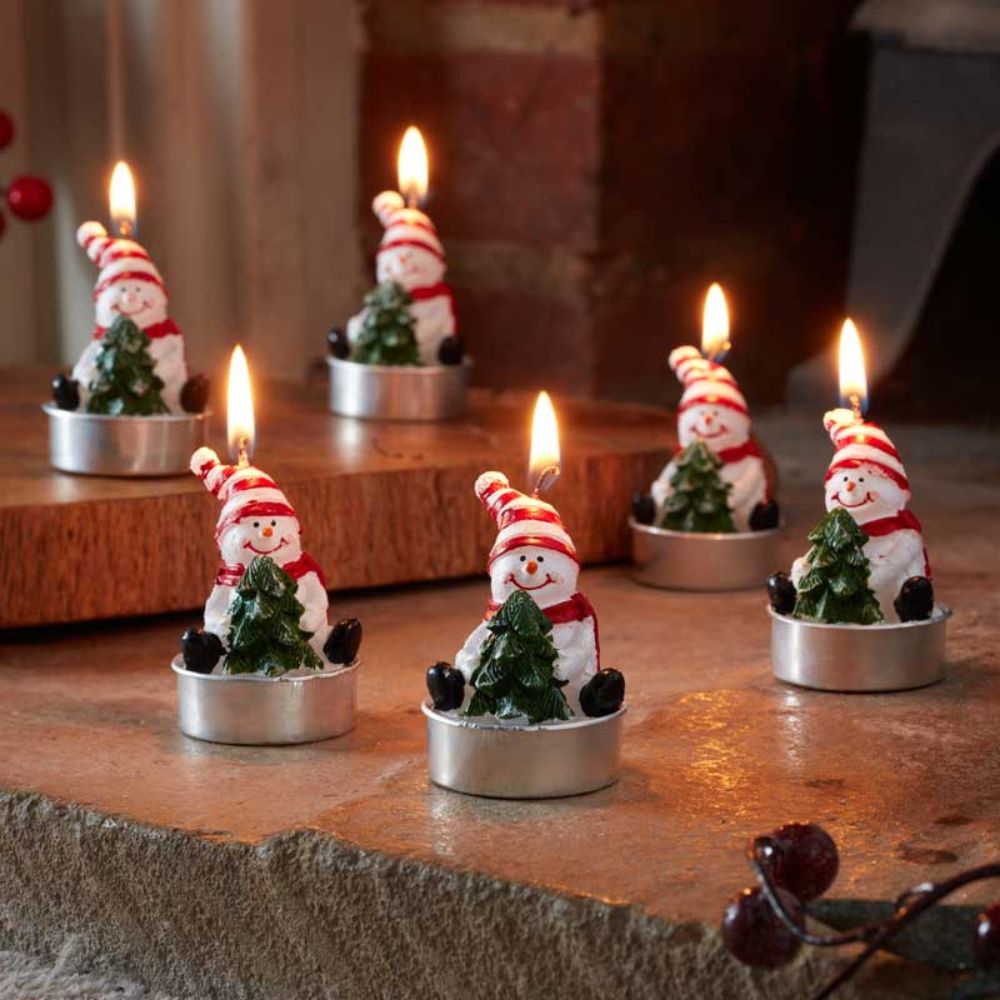 Three Kings Snowman Tealight Candles (Set of 6)