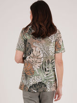 TIGI 10/12 Crew Neck Jungle All - over Print Top - T25 - 37A - Old Railway Line Garden Centre