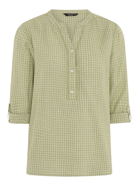 TIGI 10/12 Green Grid Check Notch Neckline - T25 - 46D - Old Railway Line Garden Centre