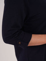 TIGI 10/12 Navy Cotton Modal Shirt - T25 - 39E - Old Railway Line Garden Centre