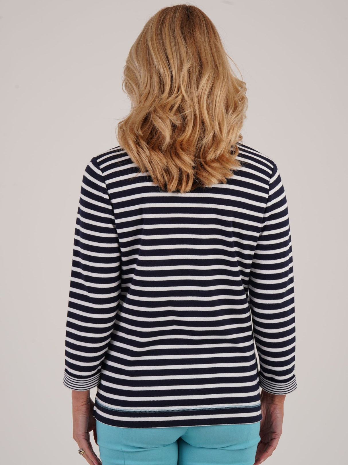 TIGI 10/12 Navy French Stripe With Pocket Top - T25 - 44A - Old Railway Line Garden Centre