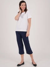 TIGI 10/12 Navy Wide Leg Crop Trouser - T25 - 40E - Old Railway Line Garden Centre