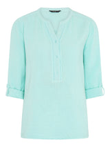 TIGI 10/12 Peppermint Double Weave Notch Neckline Top - T25 - 46E - Old Railway Line Garden Centre