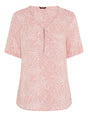 TIGI 10/12 Pink Zip Detail Viscose Dobby Top - T25 - 41A - Old Railway Line Garden Centre