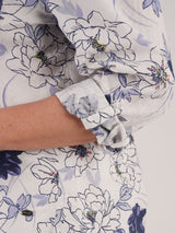 TIGI 10/12 White Floral Cotton Dobby Shirt - T25 - 39D - Old Railway Line Garden Centre