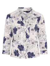 TIGI 10/12 White Floral Cotton Dobby Shirt - T25 - 39D - Old Railway Line Garden Centre