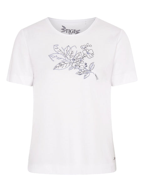 TIGI 10/12 White Floral Embroidery Placement Top - T25 - 36A - Old Railway Line Garden Centre
