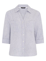TIGI 14/16 Blue Grid Check Shirt - T25 - 46C - Old Railway Line Garden Centre