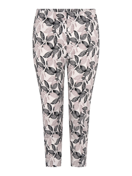 TIGI 14/16 Ivory Leafy Cocoa Bean Cropped Trouser - T25 - 38E - Old Railway Line Garden Centre