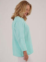 TIGI 14/16 Peppermint Double Weave Notch Neckline Top - T25 - 46E - Old Railway Line Garden Centre