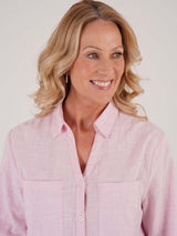 TIGI 14/16 Pink Cotton Micro - check Shirt - T25 - 38A - Old Railway Line Garden Centre