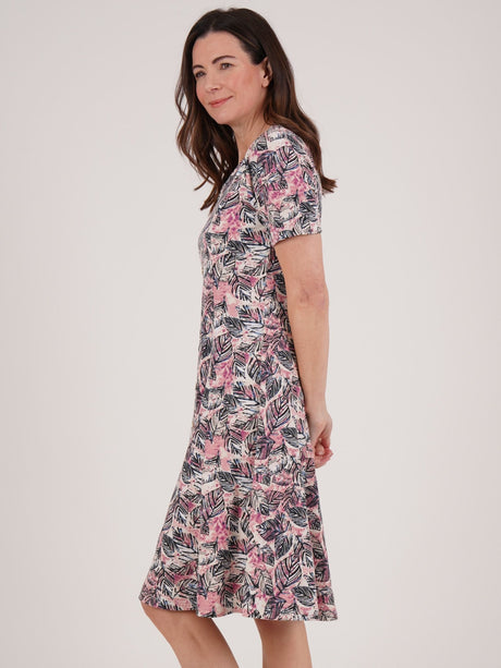 TIGI 14/16 Pink Sunset Leaf Button Dress - T25 - 35E - Old Railway Line Garden Centre