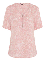 TIGI 14/16 Pink Zip Detail Viscose Dobby Top - T25 - 41A - Old Railway Line Garden Centre