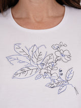 TIGI 14/16 White Floral Embroidery Placement Top - T25 - 36A - Old Railway Line Garden Centre