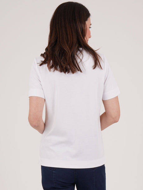 TIGI 14/16 White Floral Embroidery Placement Top - T25 - 36A - Old Railway Line Garden Centre