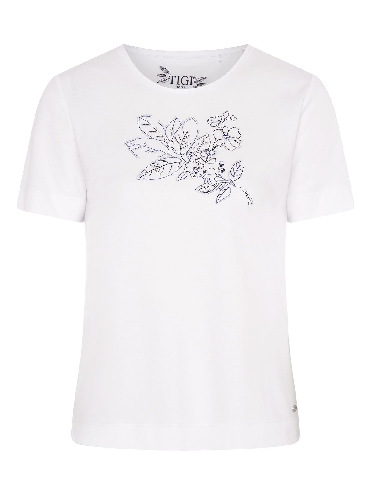 TIGI 14/16 White Floral Embroidery Placement Top - T25 - 36A - Old Railway Line Garden Centre