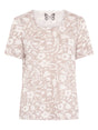 TIGI 14/16 White Ivory Floral Block Print Top - T25 - 44D - Old Railway Line Garden Centre