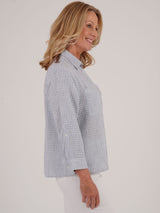 TIGI 18/20 Blue Grid Check Shirt - T25 - 46C - Old Railway Line Garden Centre