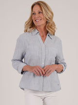 TIGI 18/20 Blue Grid Check Shirt - T25 - 46C - Old Railway Line Garden Centre
