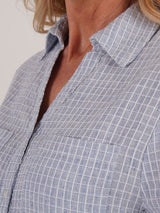 TIGI 18/20 Blue Grid Check Shirt - T25 - 46C - Old Railway Line Garden Centre