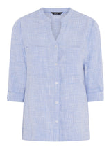 TIGI 18/20 Blue Notch Neck Micro - check Shirt - T25 - 39A - Old Railway Line Garden Centre