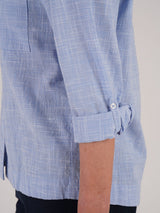 TIGI 18/20 Blue Notch Neck Micro - check Shirt - T25 - 39A - Old Railway Line Garden Centre