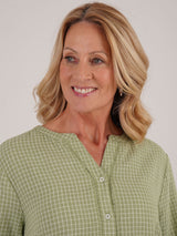 TIGI 18/20 Green Grid Check Notch Neckline - T25 - 46D - Old Railway Line Garden Centre