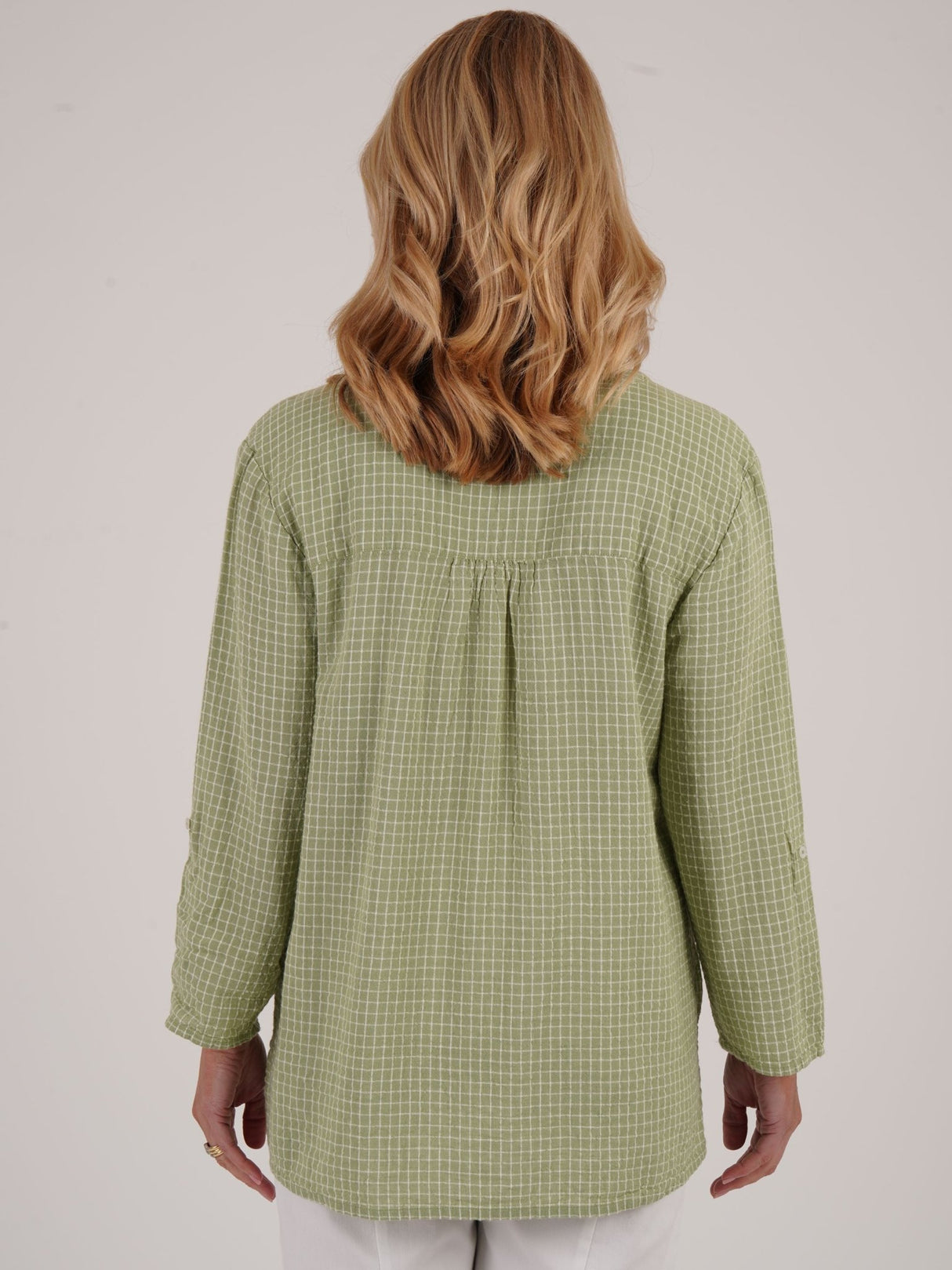 TIGI 18/20 Green Grid Check Notch Neckline - T25 - 46D - Old Railway Line Garden Centre