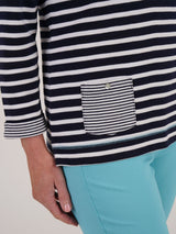 TIGI 18/20 Navy French Stripe With Pocket Top - T25 - 44A - Old Railway Line Garden Centre