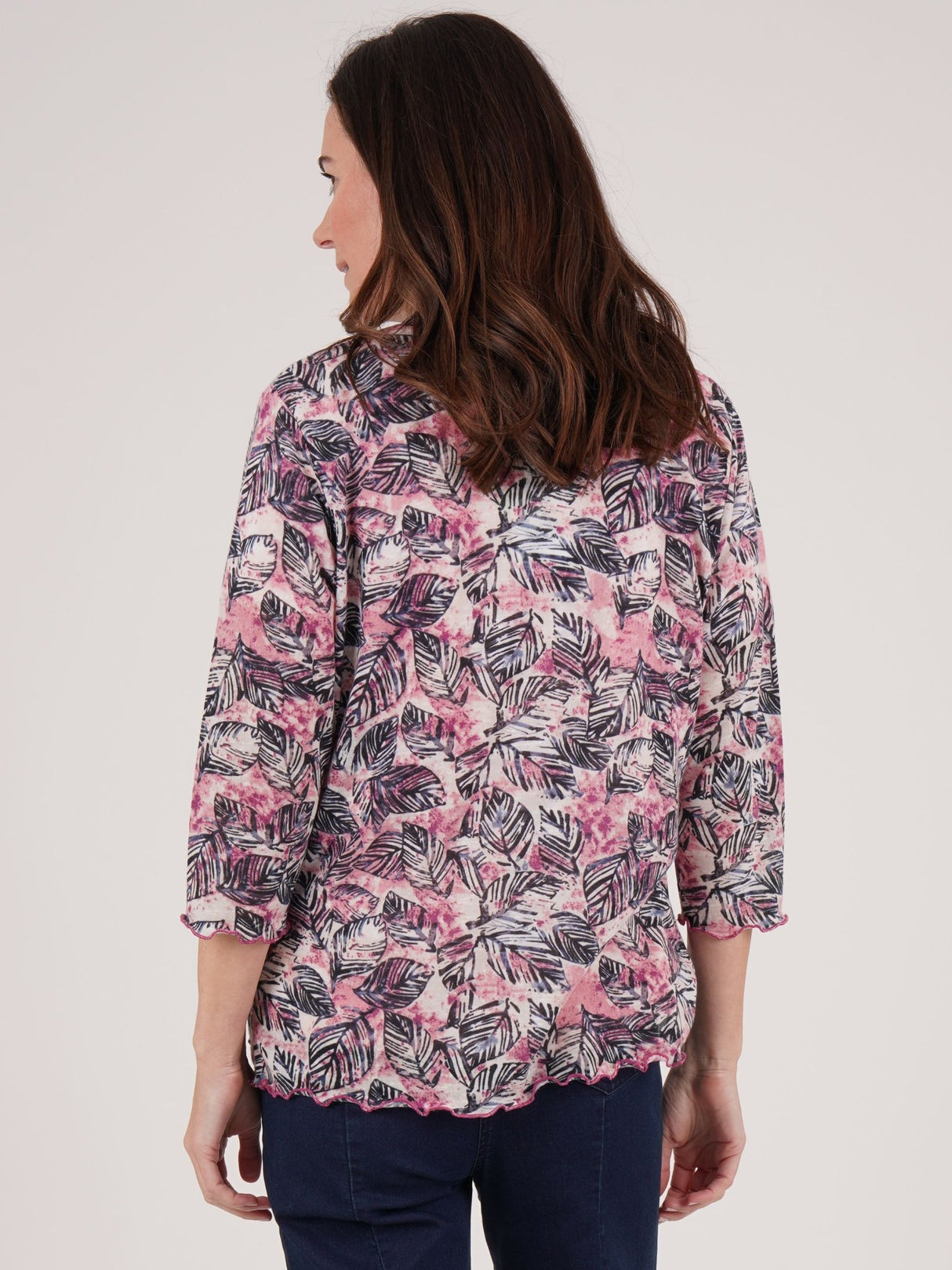 TIGI 18/20 Pink Sunset Leaf All - over - print Shrug Jacket - T25 - 35D - Old Railway Line Garden Centre