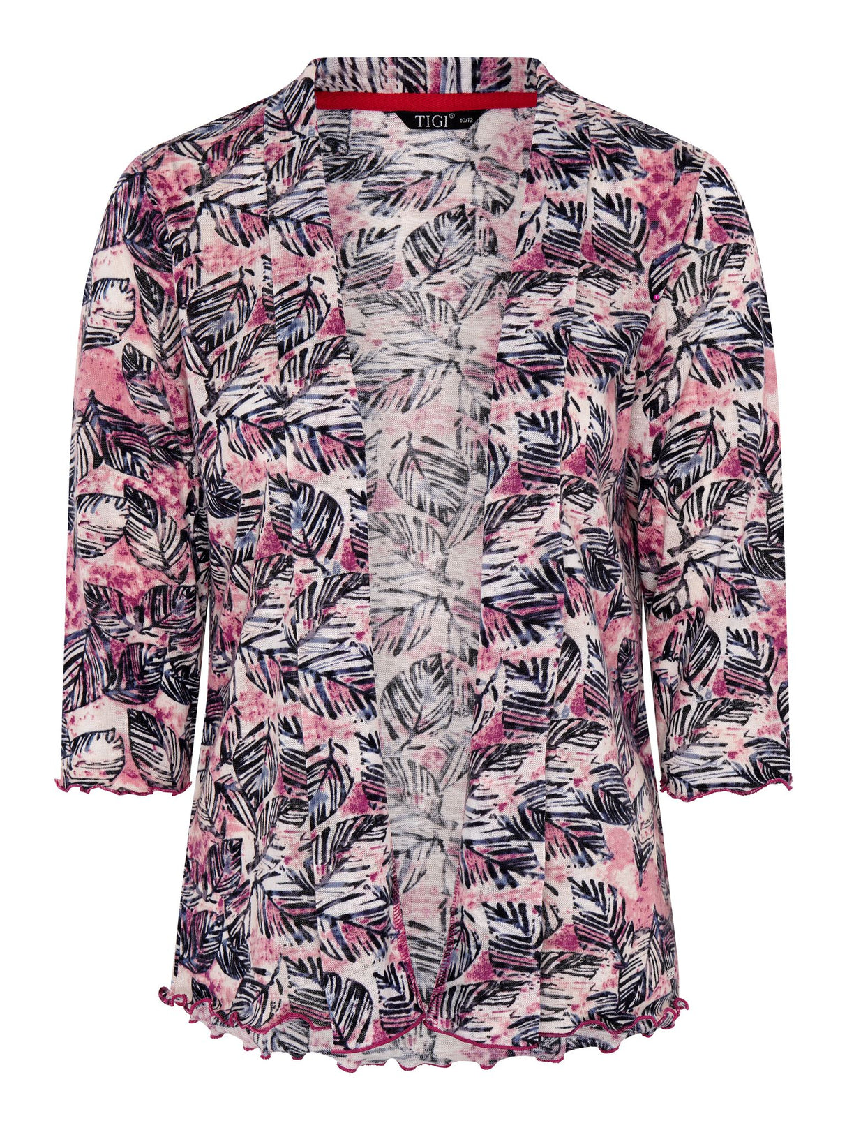 TIGI 18/20 Pink Sunset Leaf All - over - print Shrug Jacket - T25 - 35D - Old Railway Line Garden Centre