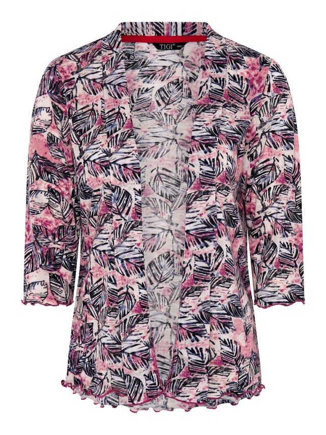 TIGI 18/20 Pink Sunset Leaf All - over - print Shrug Jacket - T25 - 35D - Old Railway Line Garden Centre