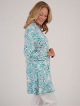 TIGI 18/20 Sea Green Tropical Palm Print Tunic - T25 - 43B - Old Railway Line Garden Centre