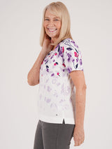 TIGI 22/24 Lilac Cascade Border Print Top - T25 - 32A - Old Railway Line Garden Centre