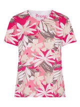 TIGI 22/24 Pink Floral All Over Print Top - T25 - 41B - Old Railway Line Garden Centre