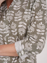 TIGI 22/24 Sage Orla Mod - eco Leaf Print Shirt - T25 - 37D - Old Railway Line Garden Centre