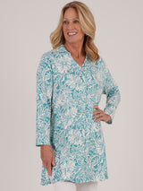 TIGI 22/24 Sea Green Tropical Palm Print Tunic - T25 - 43B - Old Railway Line Garden Centre