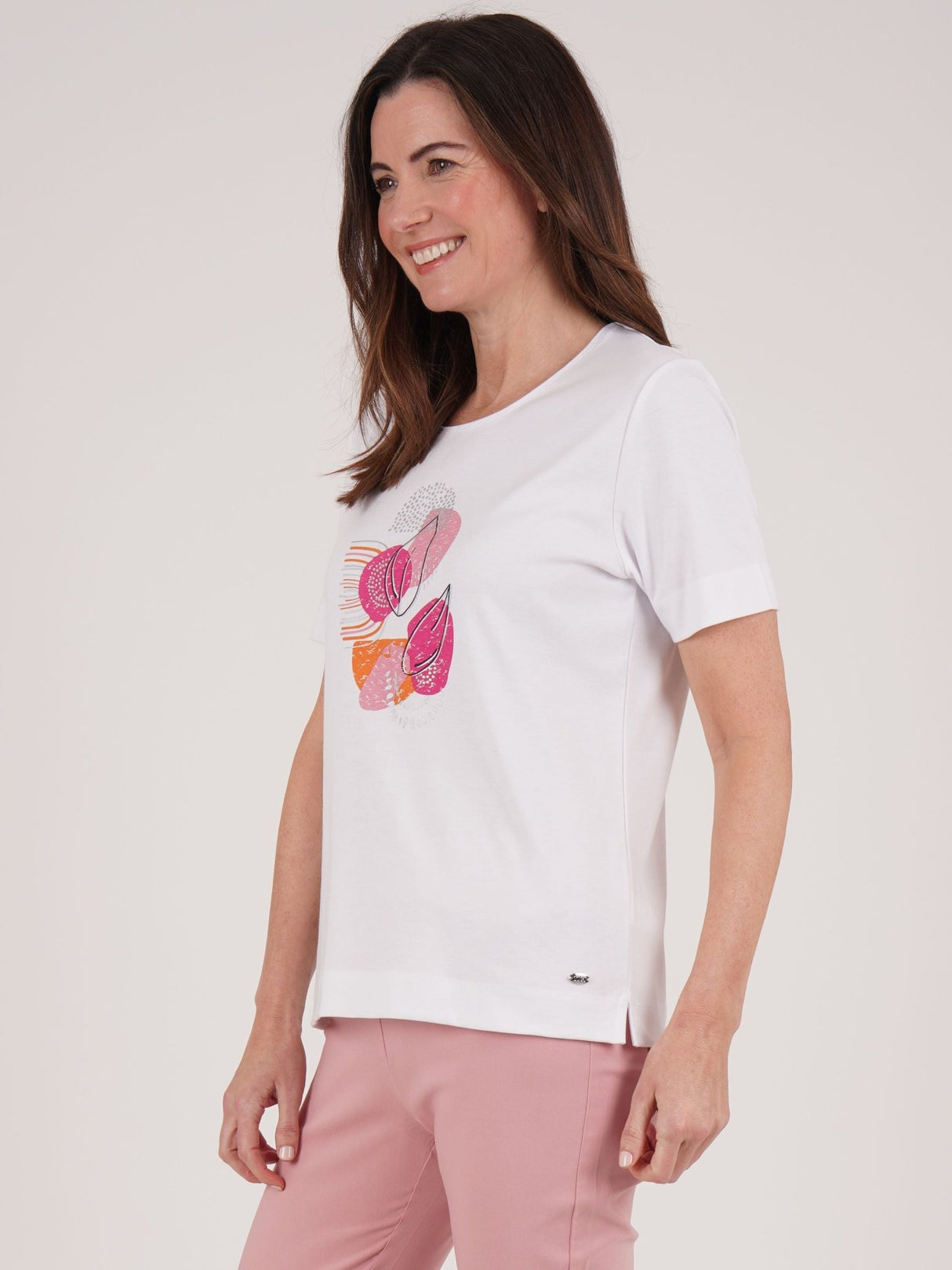 TIGI 22/24 White Modeco Print T-Shirt - T25 - 41D - Old Railway Line Garden Centre