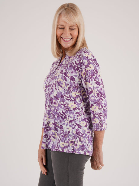 TIGI 8/10 Amethyst Artistic Floral Notch Neck Top - T25 - 32C - Old Railway Line Garden Centre