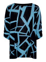TIGI 8/10 Blue Zig Zag All Over Print Tunic - T25 - 40D - Old Railway Line Garden Centre
