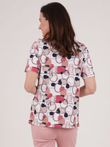 TIGI 8/10 Rose Pink Mod Eco All - Over Print Top - T25 - 35C - Old Railway Line Garden Centre