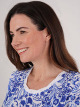 TIGI 8/10 Ultramarine Paisley All - over - print Top - T25 - 39B - Old Railway Line Garden Centre