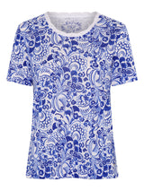 TIGI 8/10 Ultramarine Paisley All - over - print Top - T25 - 39B - Old Railway Line Garden Centre