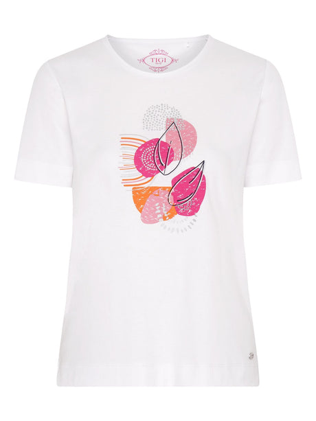 TIGI 8/10 White Modeco Print T-Shirt - T25 - 41D - Old Railway Line Garden Centre