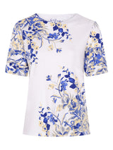 TIGI 8/10 White/Blue Floral Placement Print Top - T25 - 33C - Old Railway Line Garden Centre